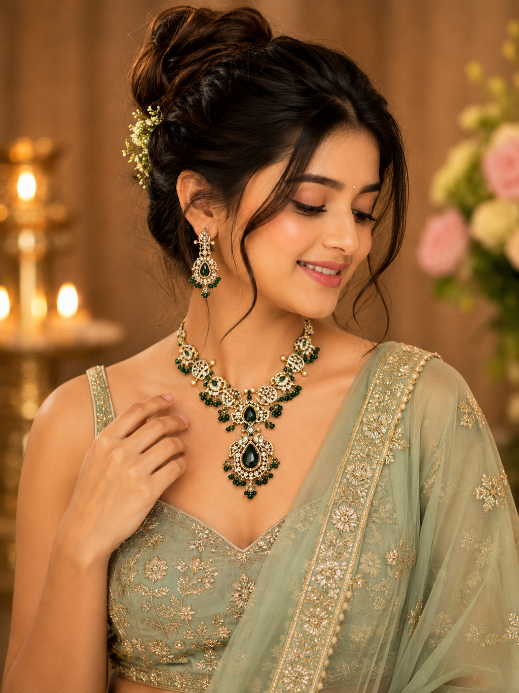 Emerald Enchant Luxury Necklace Set