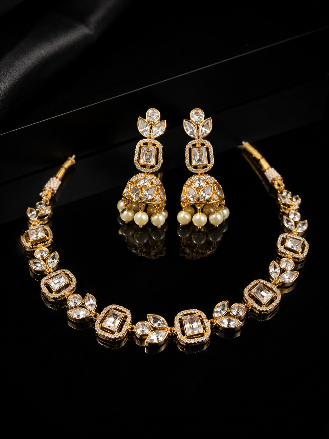 Praynil Regal Polki Pearl Elegance Necklace Set