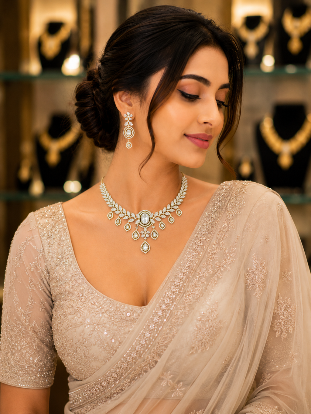 Celestial Crystal Bridal Necklace Set