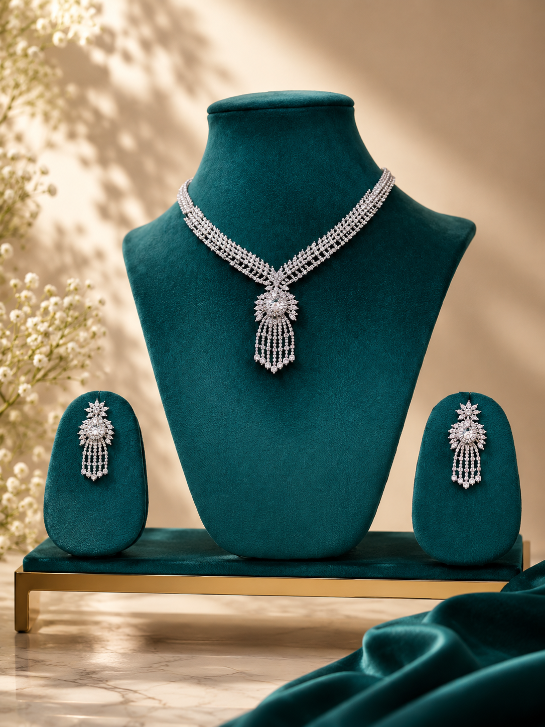 Celestial Grace American Diamond Necklace Set