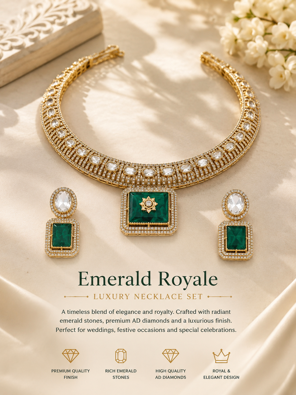 Emerald Majesty Luxury Choker Set