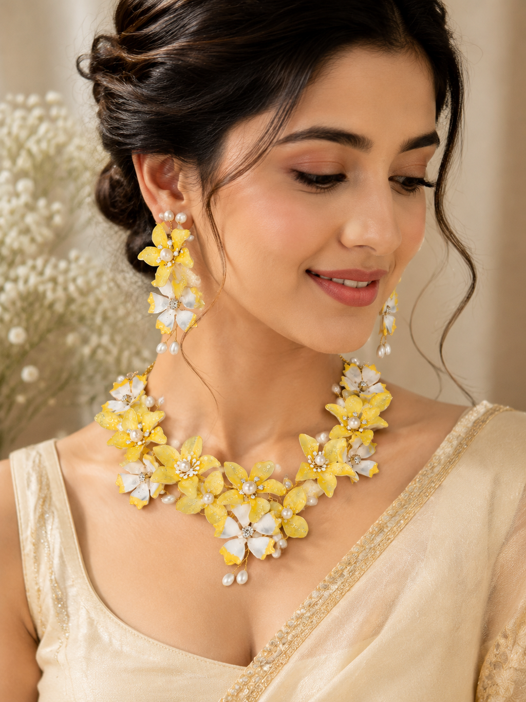 Sunflower Bloom Floral Jewelry Set