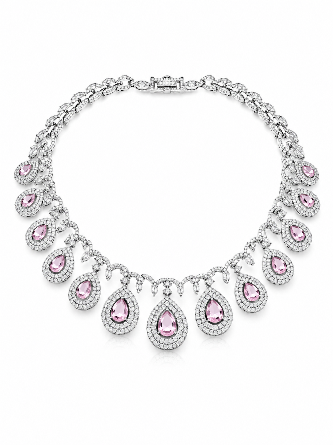 Blush Elegance American Diamond Necklace Set