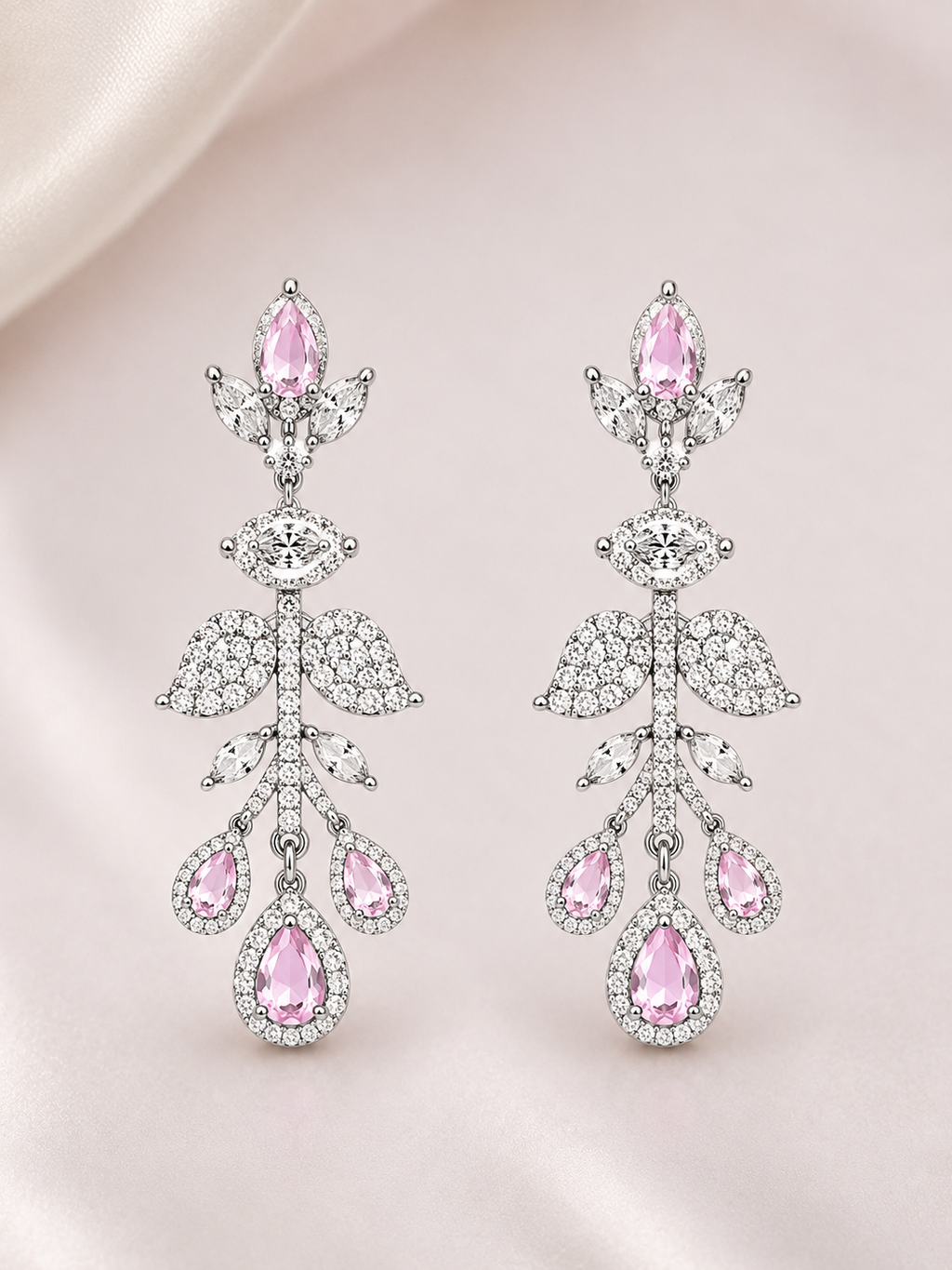 Blush Elegance American Diamond Necklace Set