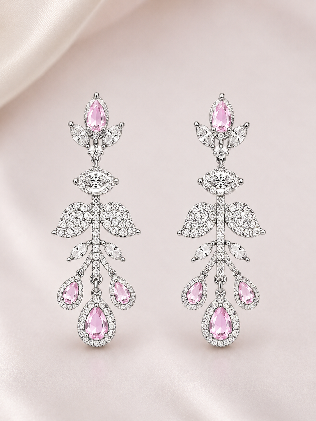 Blush Elegance American Diamond Necklace Set