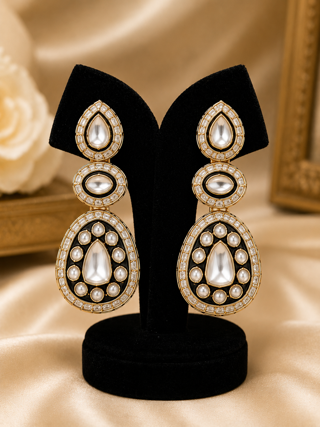 Royal Kundan Polki Bridal Choker Necklace Set with Maang Tikka & Earrings