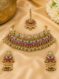 Royal Meenakari Kundan Jhumka Choker Set