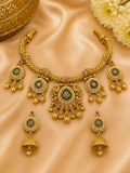 Royal Temple Peacock Pendant Necklace Set