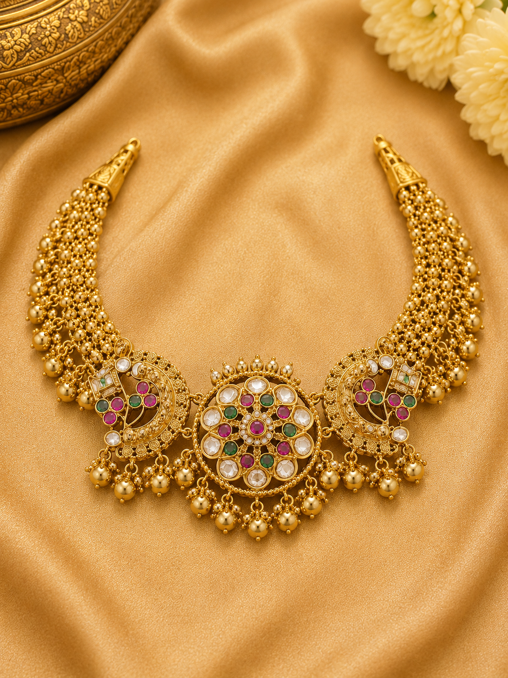 Royal Heritage Kundan Chandbali Choker Set