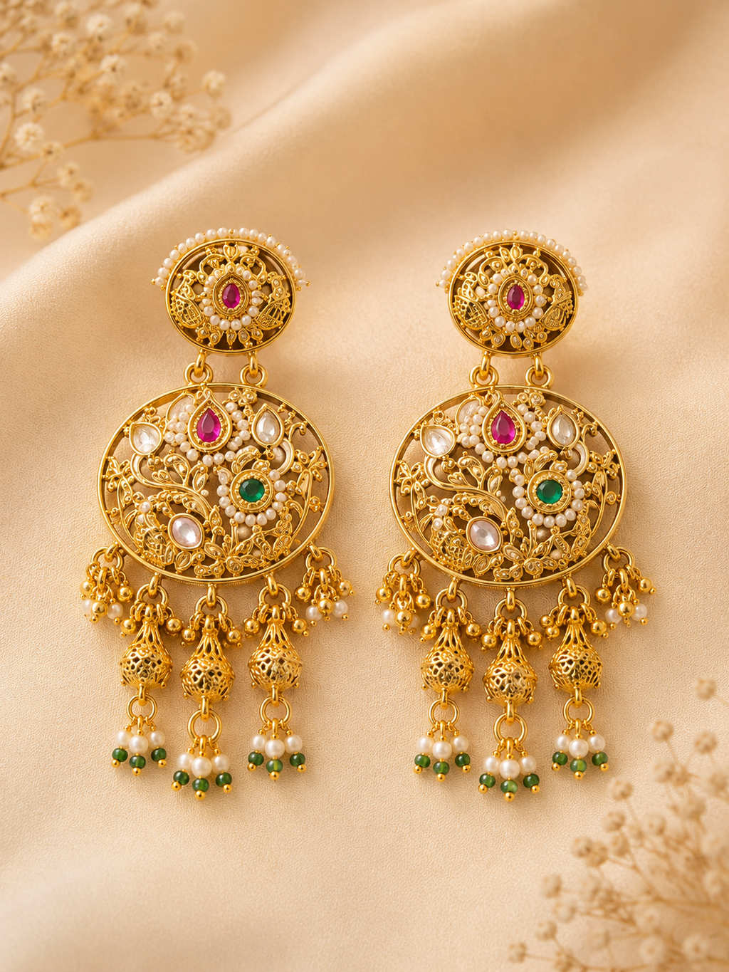 Royal Heritage Gold Filigree Necklace & Earrings Set