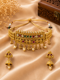 Rajwadi Kundan Pearl Choker Set