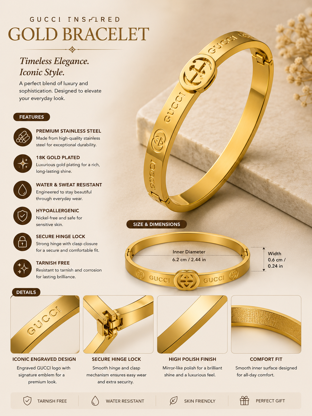 Imperial Luxe Signature Gold Bracelet