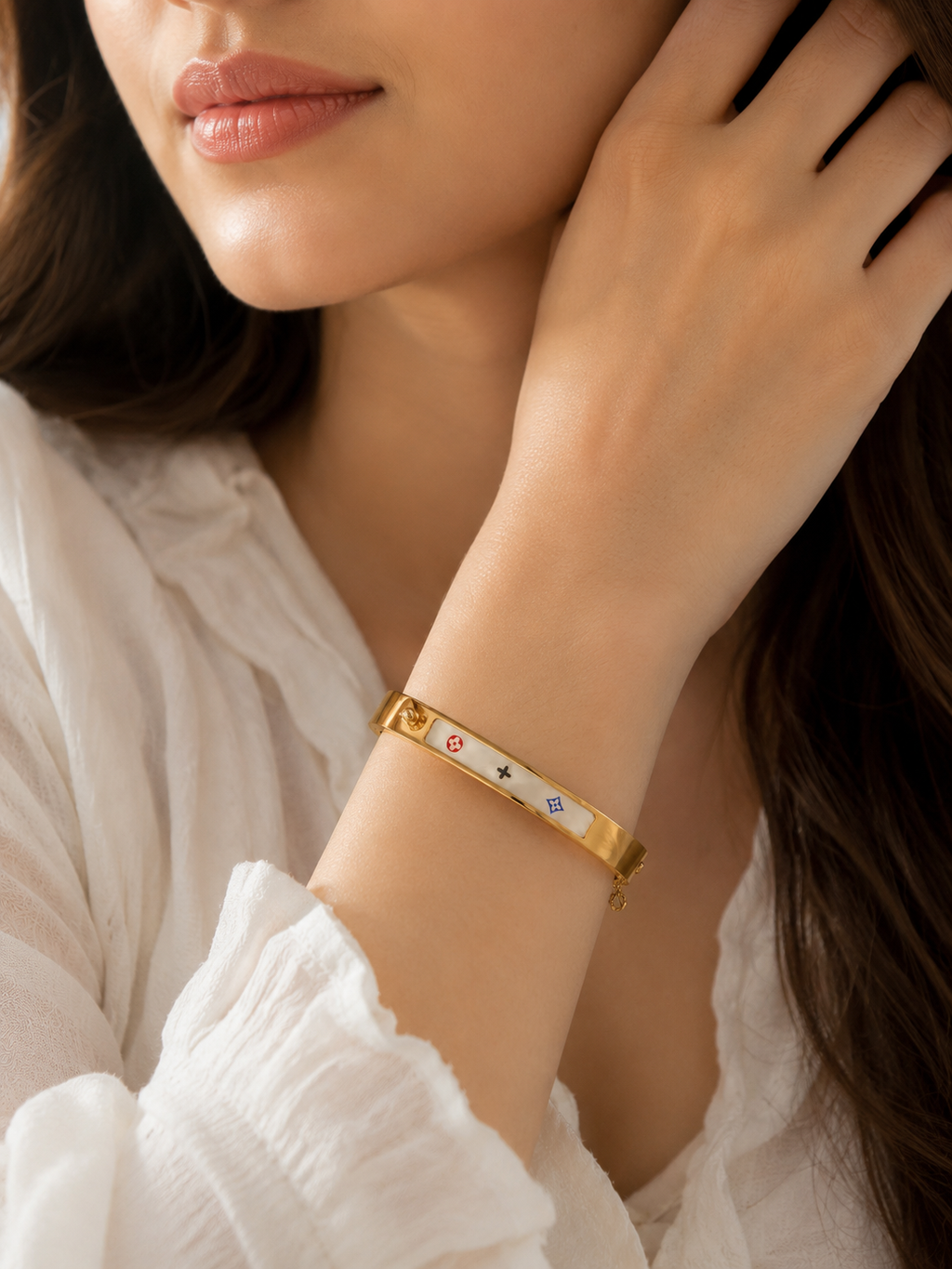 Luxe Charm Gold Bangle Bracele