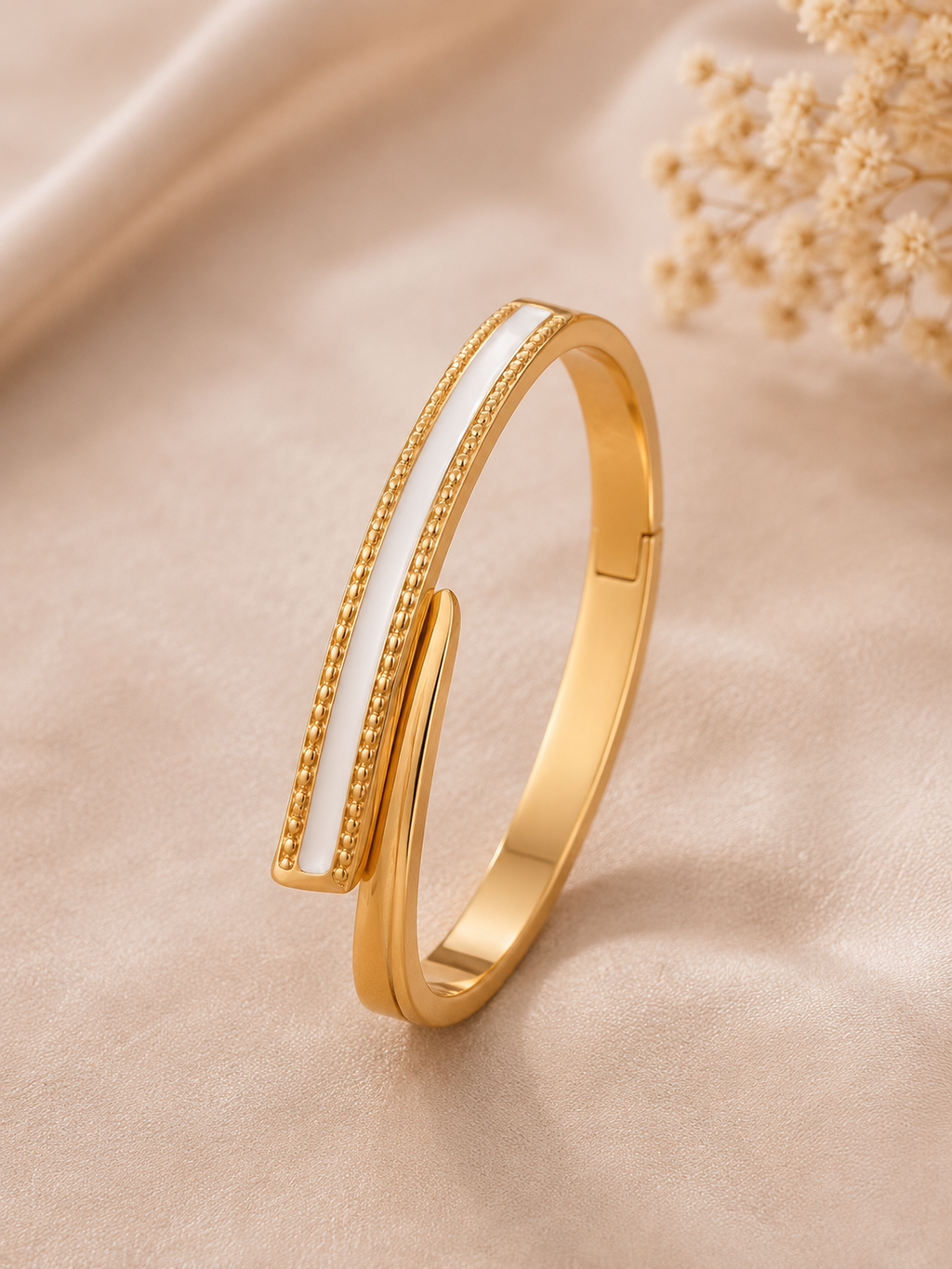 Ivory Grace Gold Cuff Bracelet