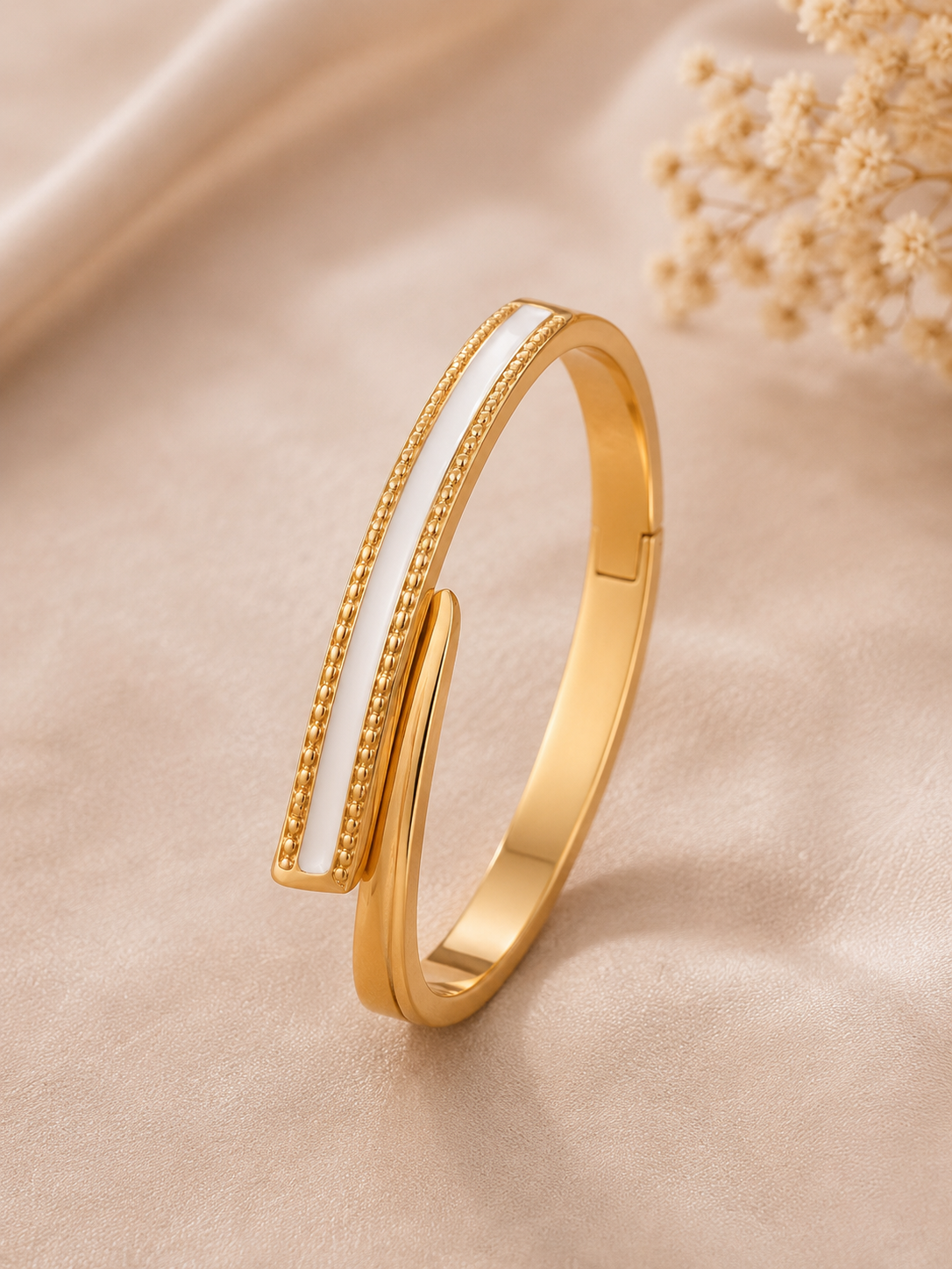 Ivory Grace Gold Cuff Bracelet