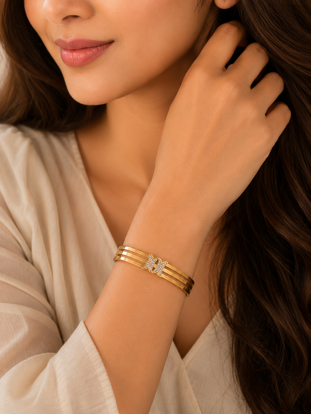 Celeste Spark Gold Cuff Bracelet