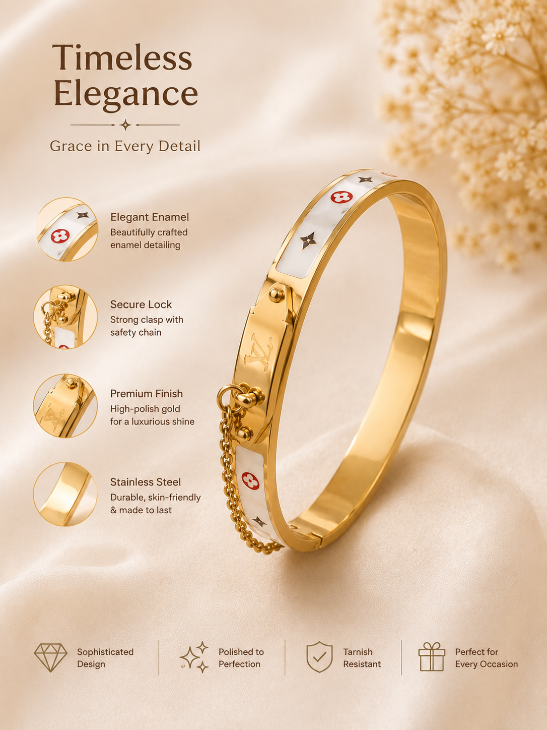 Celeste Charm Gold-Plated Bangle Bracelet
