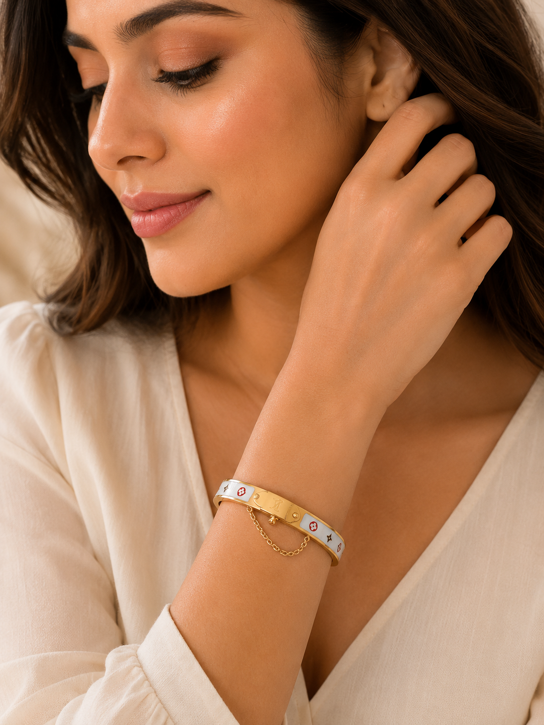Celeste Charm Gold-Plated Bangle Bracelet