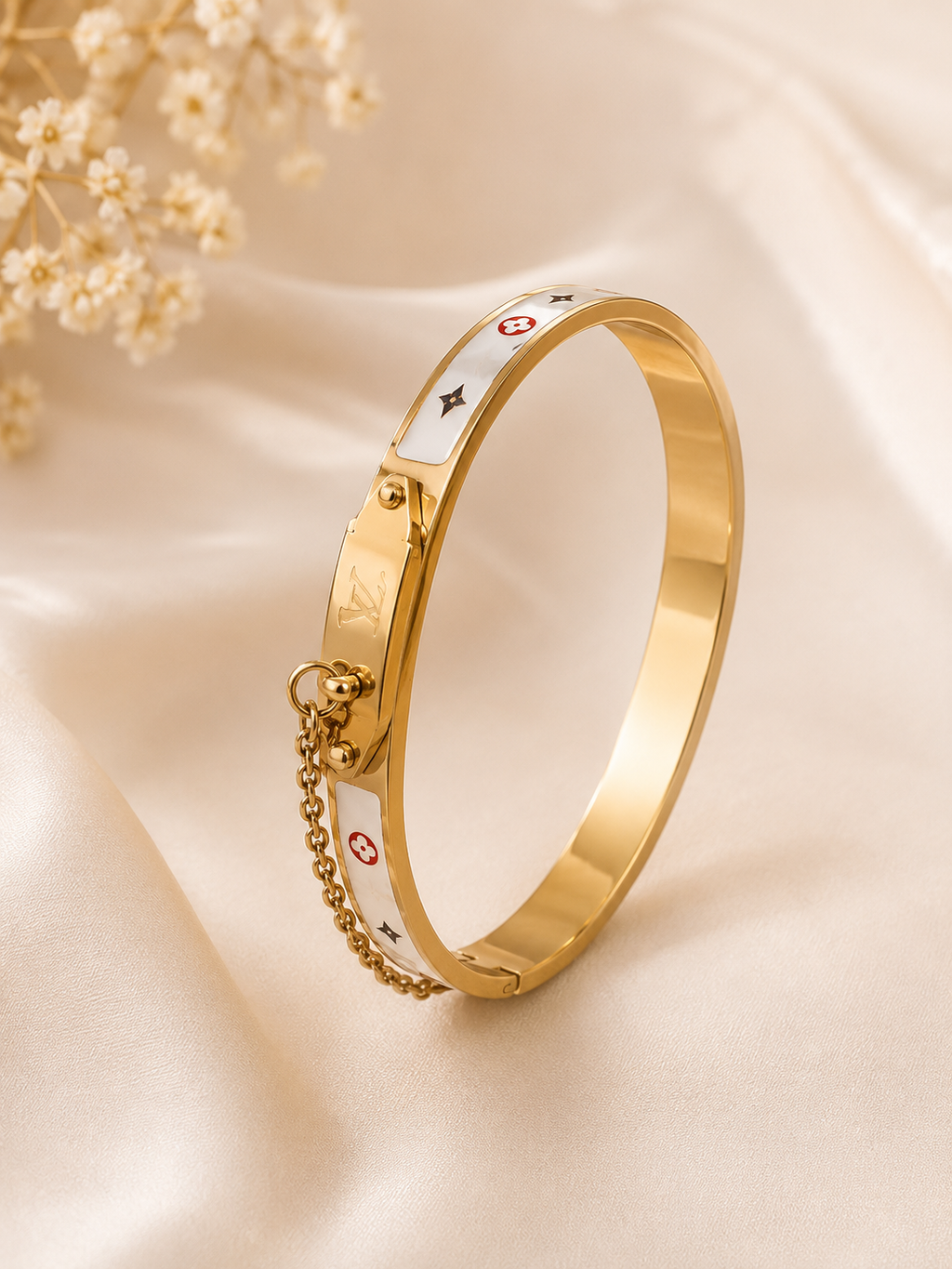 Celeste Charm Gold-Plated Bangle Bracelet