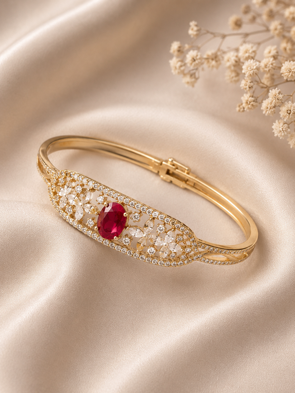Royal Blossom Ruby Bracelet