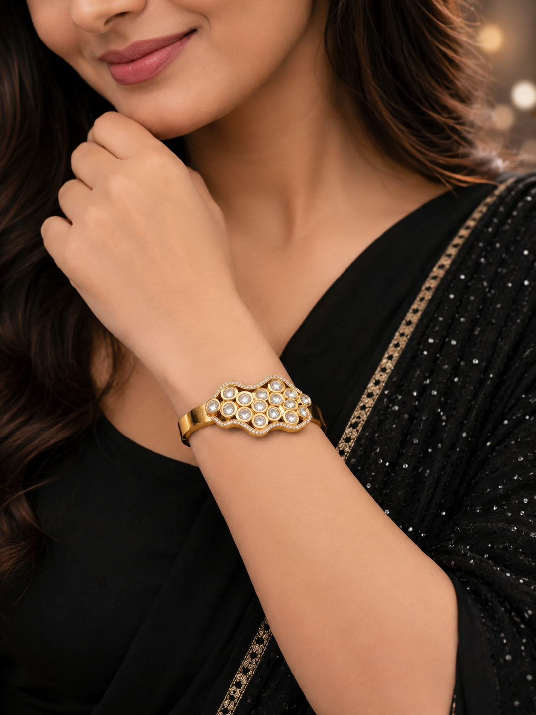 Luxe Honeycomb Kundan Bracelet