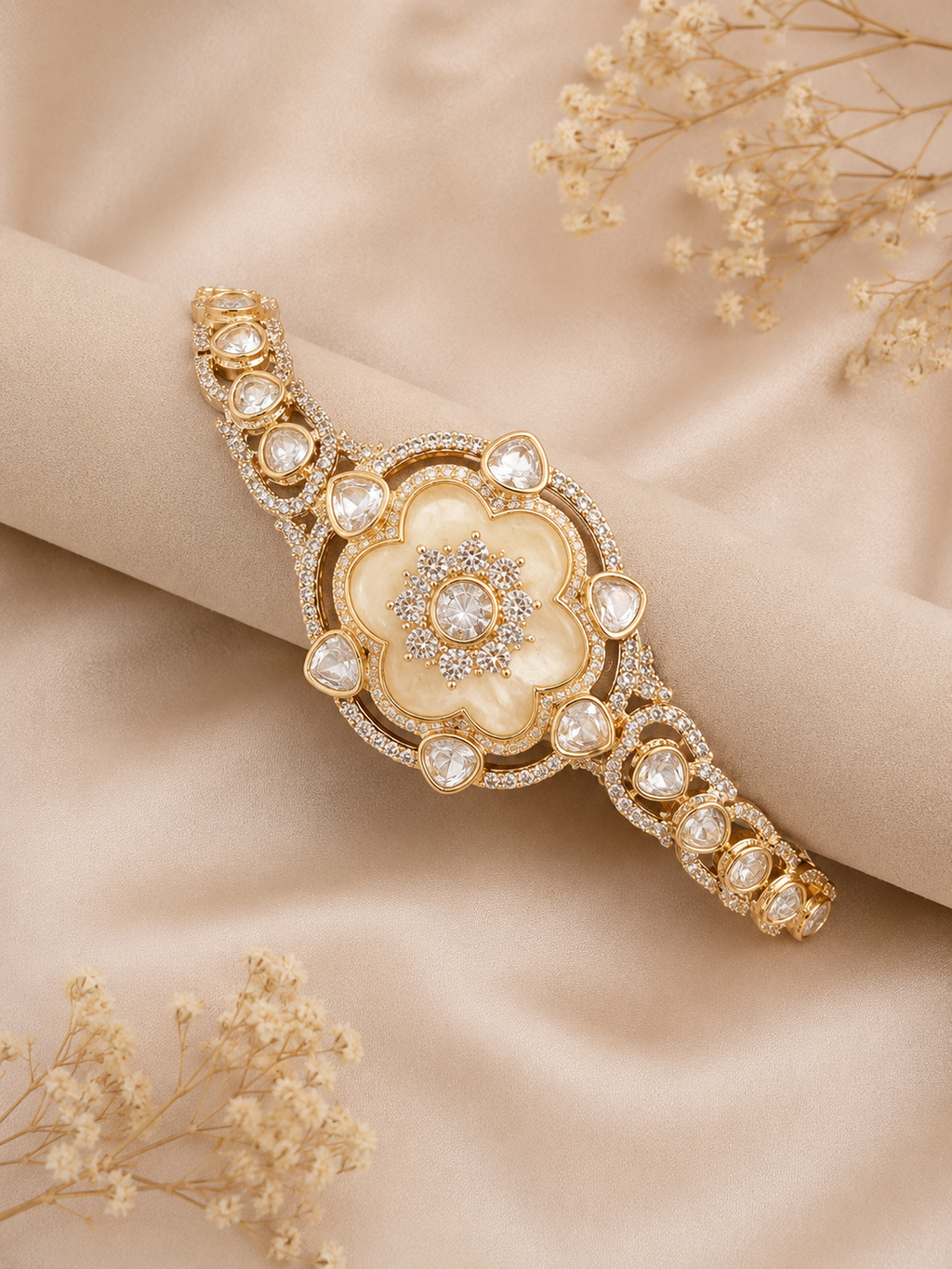 Royal Bloom Kundan Floral Bracelet