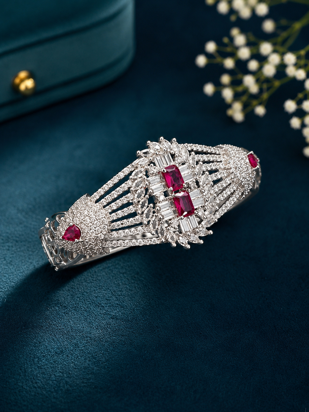 Ruby Radiance Luxe Crystal Bracelet