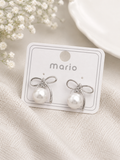 Pearl Bow Grace Stud Earrings