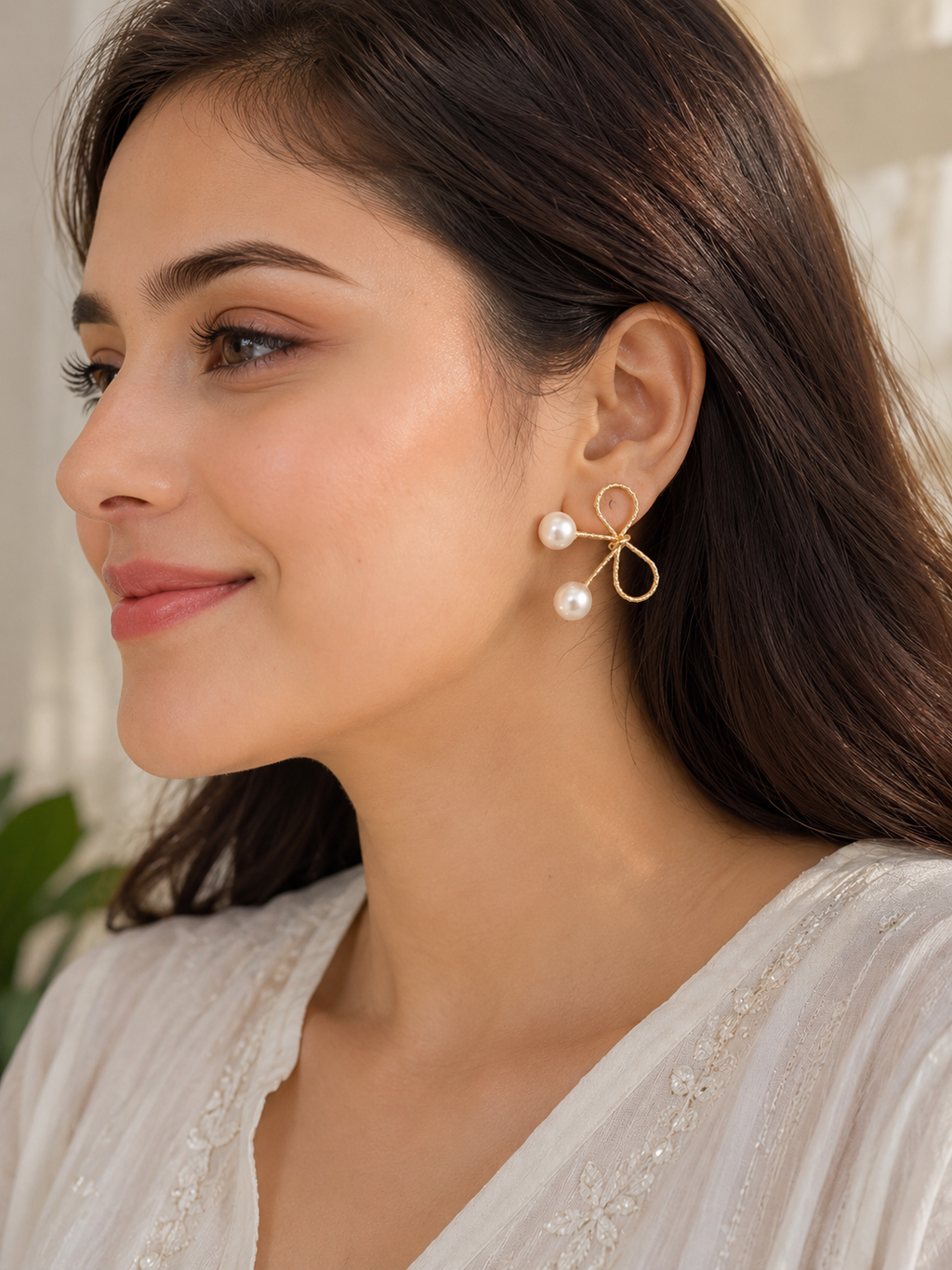 Pearl Bow Grace Earrings