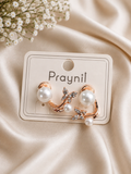 Praynil Pearl Butterfly Ear Cuff Earrings