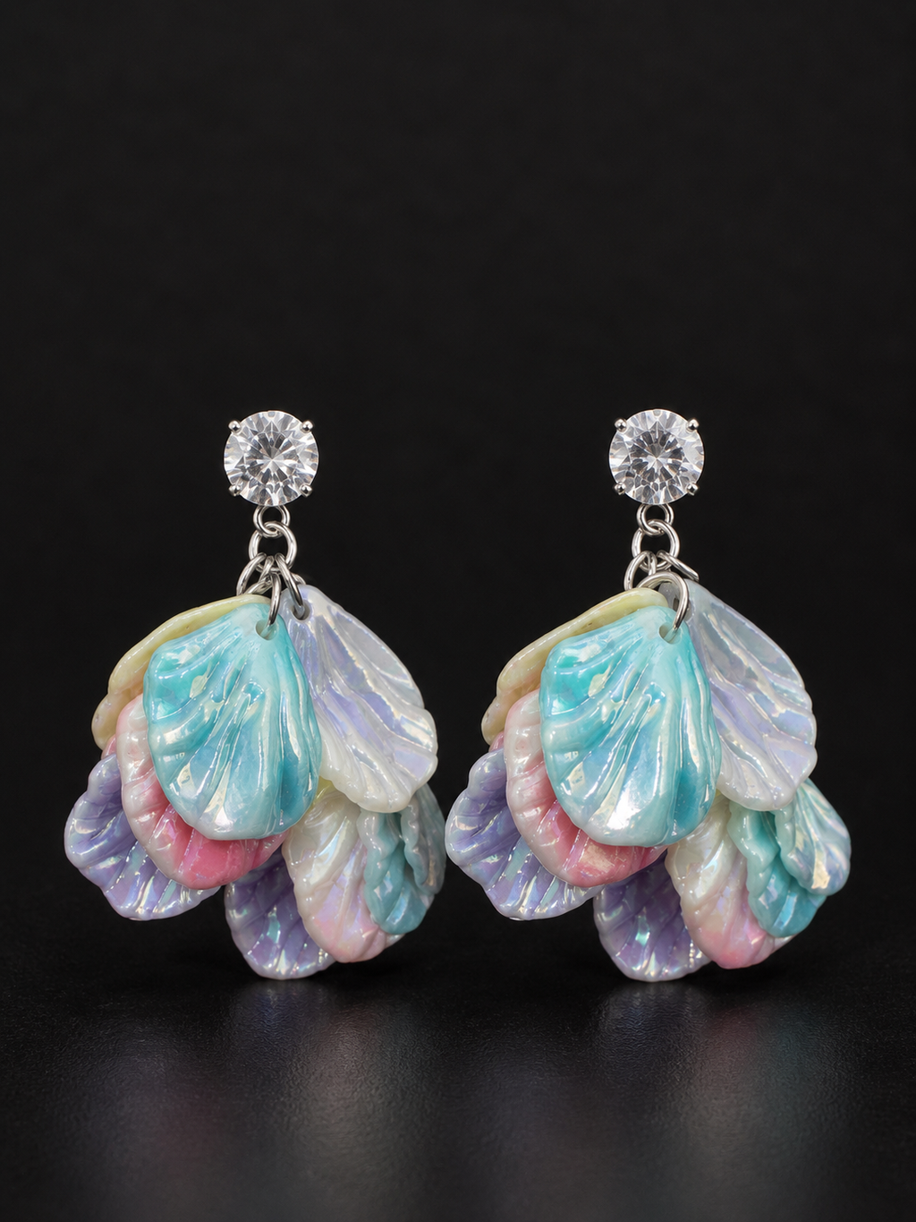 Praynil Mermaid Bloom Statement Earrings