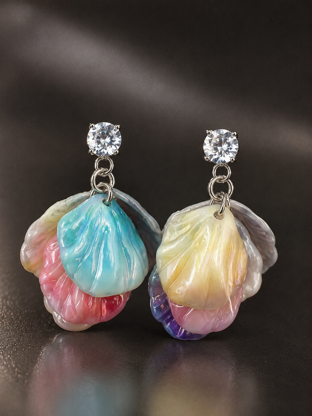 Praynil Rainbow Petal Statement Earrings