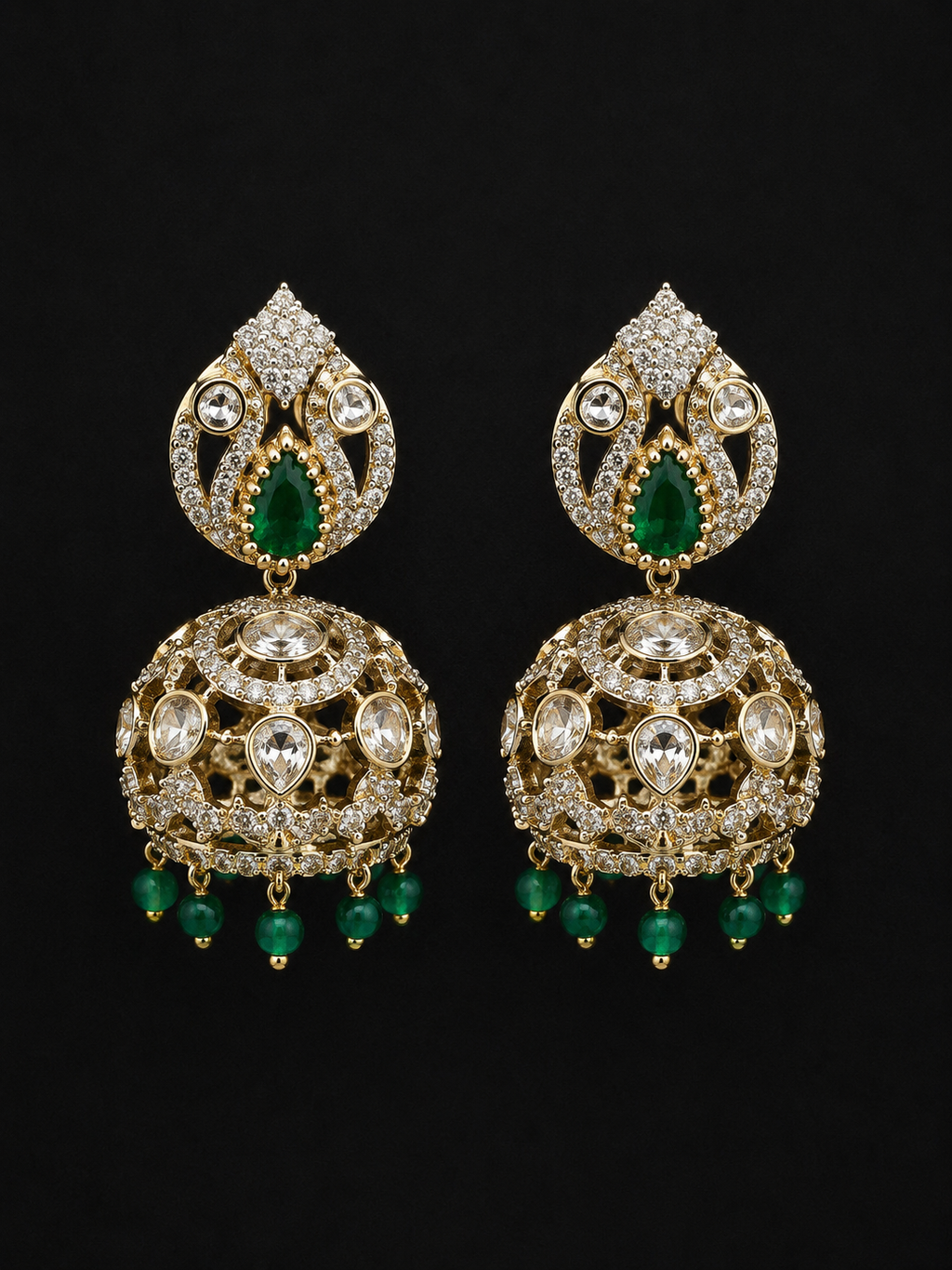 Emerald Royale Jhumka Earrings