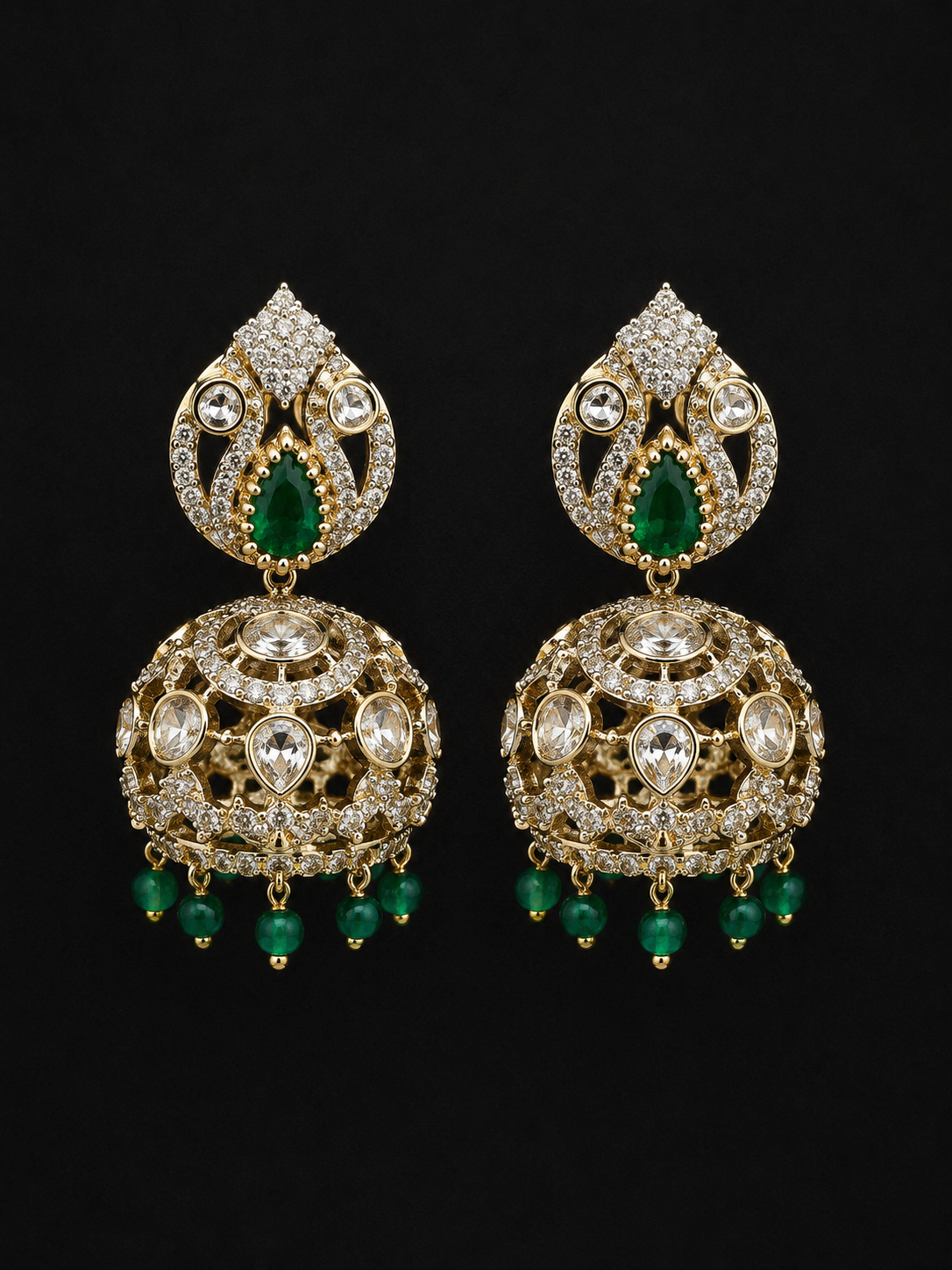Emerald Royale Jhumka Earrings