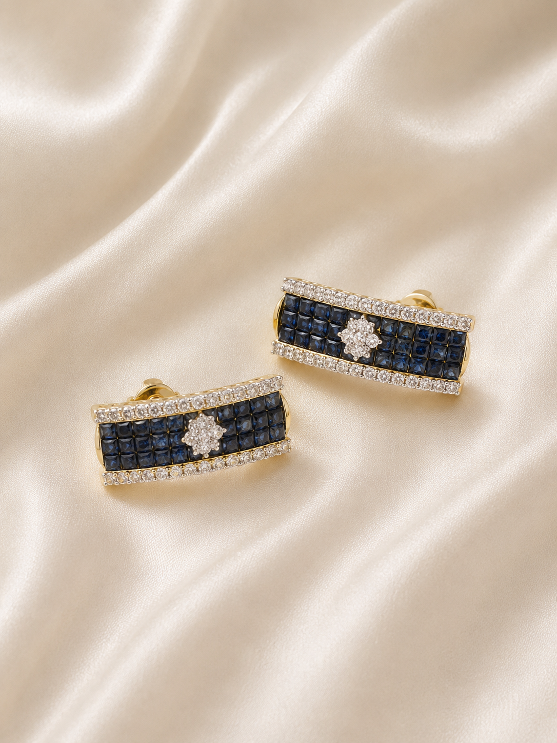 Midnight Sapphire Luxe Stud Earrings
