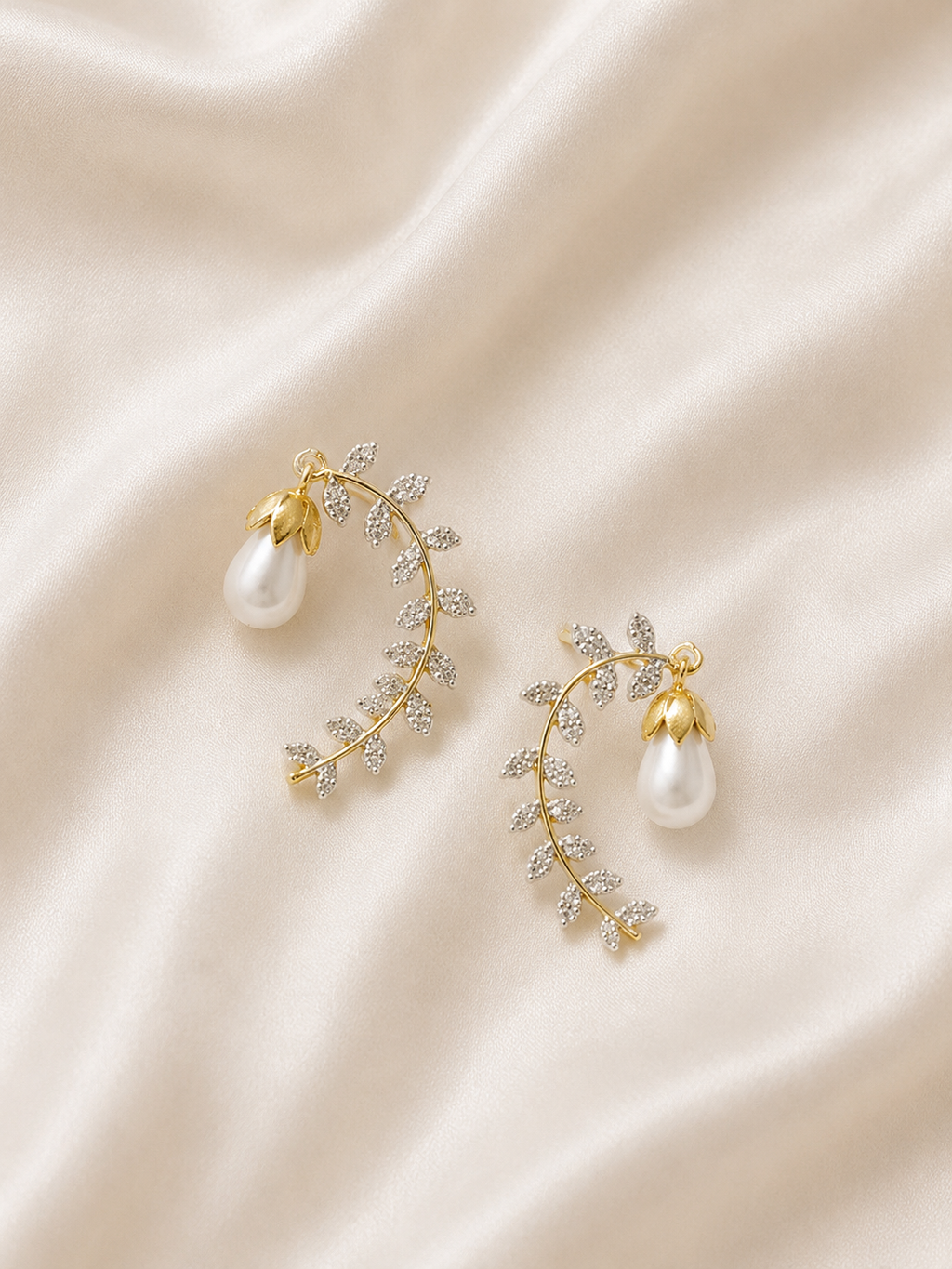 Pearl Vine Ear Cuff Earrings