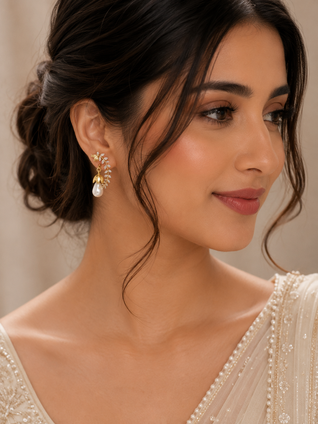 Pearl Vine Ear Cuff Earrings