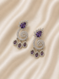 Twilight Amethyst Spiral Drop Earrings