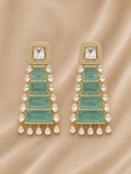 Emerald Cascade Kundan Chandelier Earrings