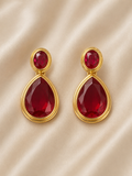 Ruby Teardrop Statement Earrings