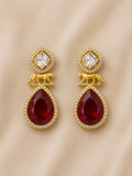 Royal Ruby Lion Drop Earrings