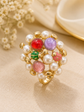 Praynil Aurora Pearl Bloom Statement Ring