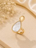 Praynil Pearl Drop Sculpt Statement Ring