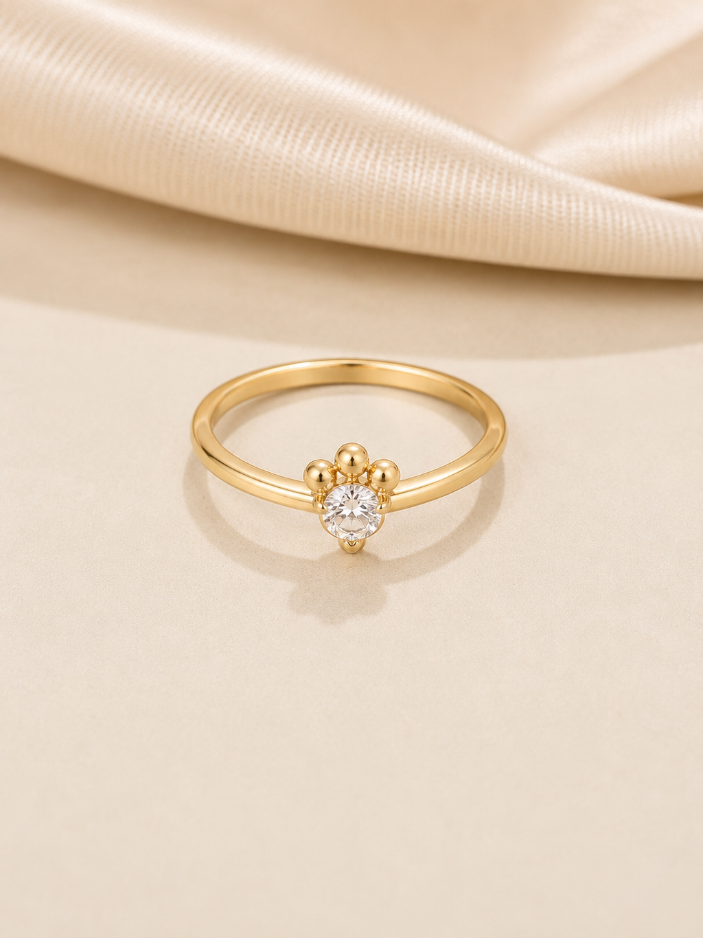 Celestia Solitaire Gold Ring