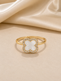 Luna Clover Mother of Pearl Ring