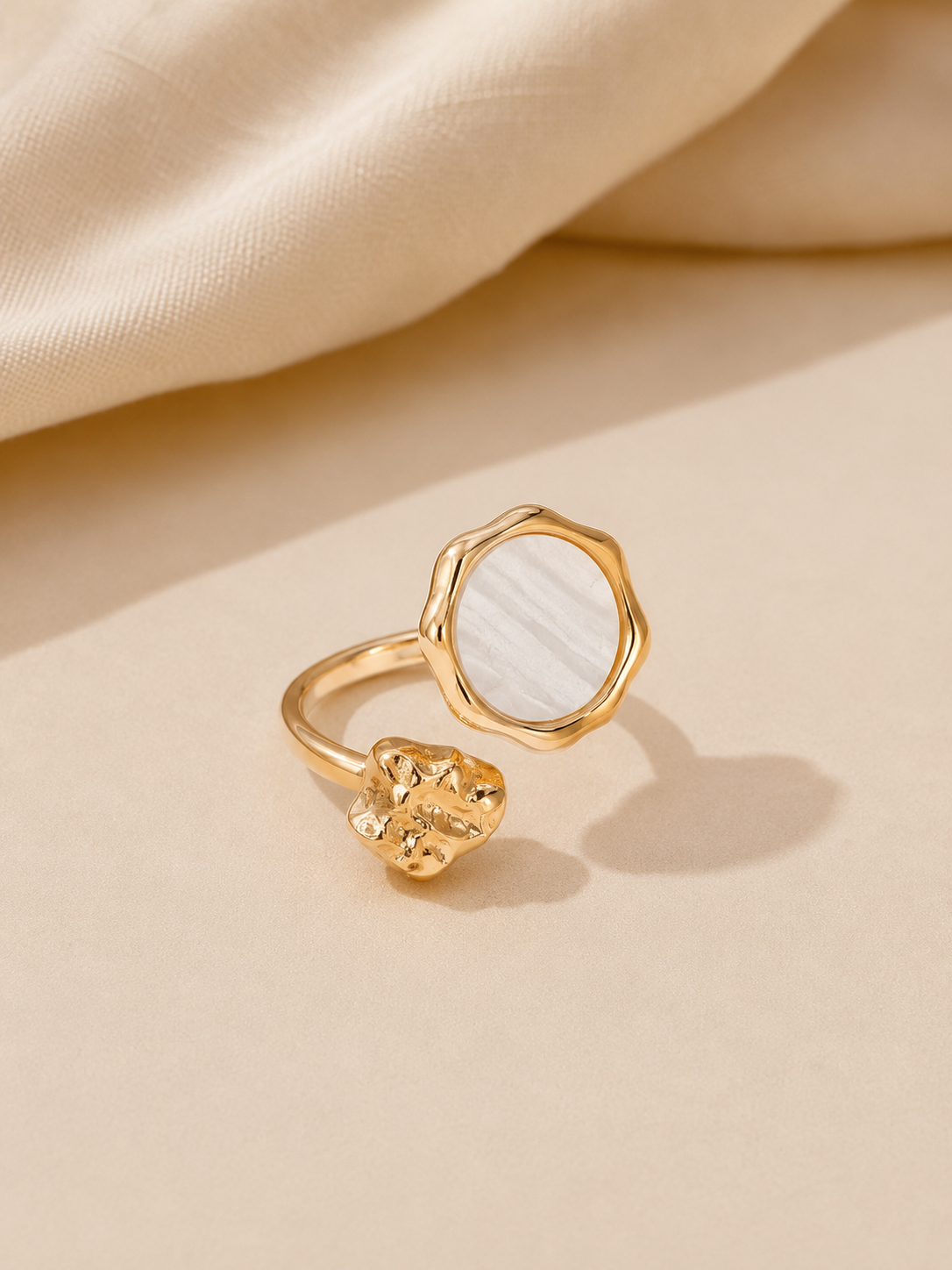 Luna Dual Bloom Open Ring