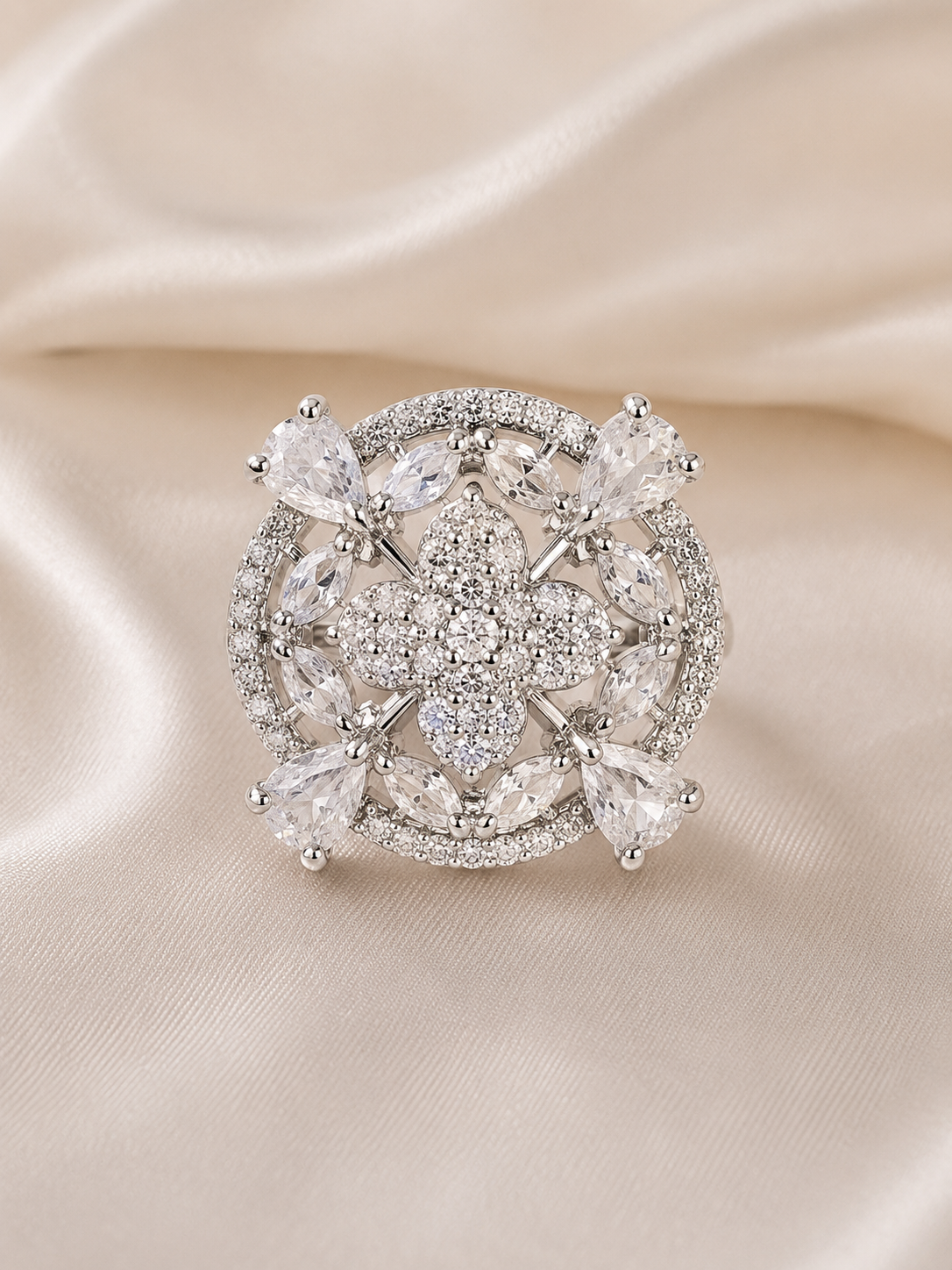 Celestial Bloom Diamond Cluster Ring