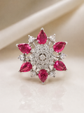 Royal Ruby Floral Radiance Ring