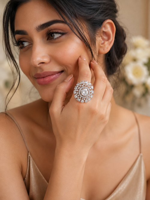 Adjustable Praynil Celestial Halo Statement Ring