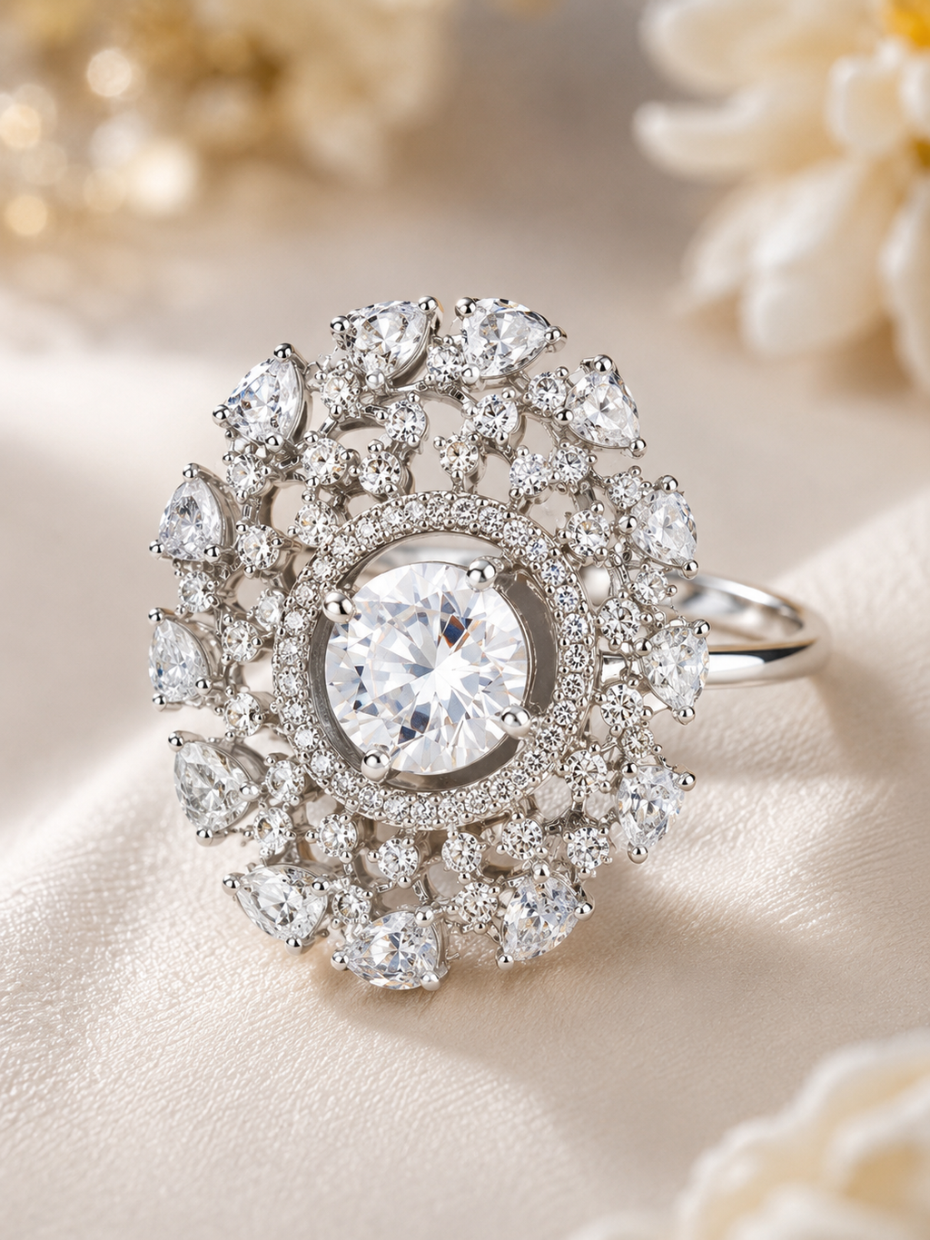 Praynil Celestial Halo Statement Ring